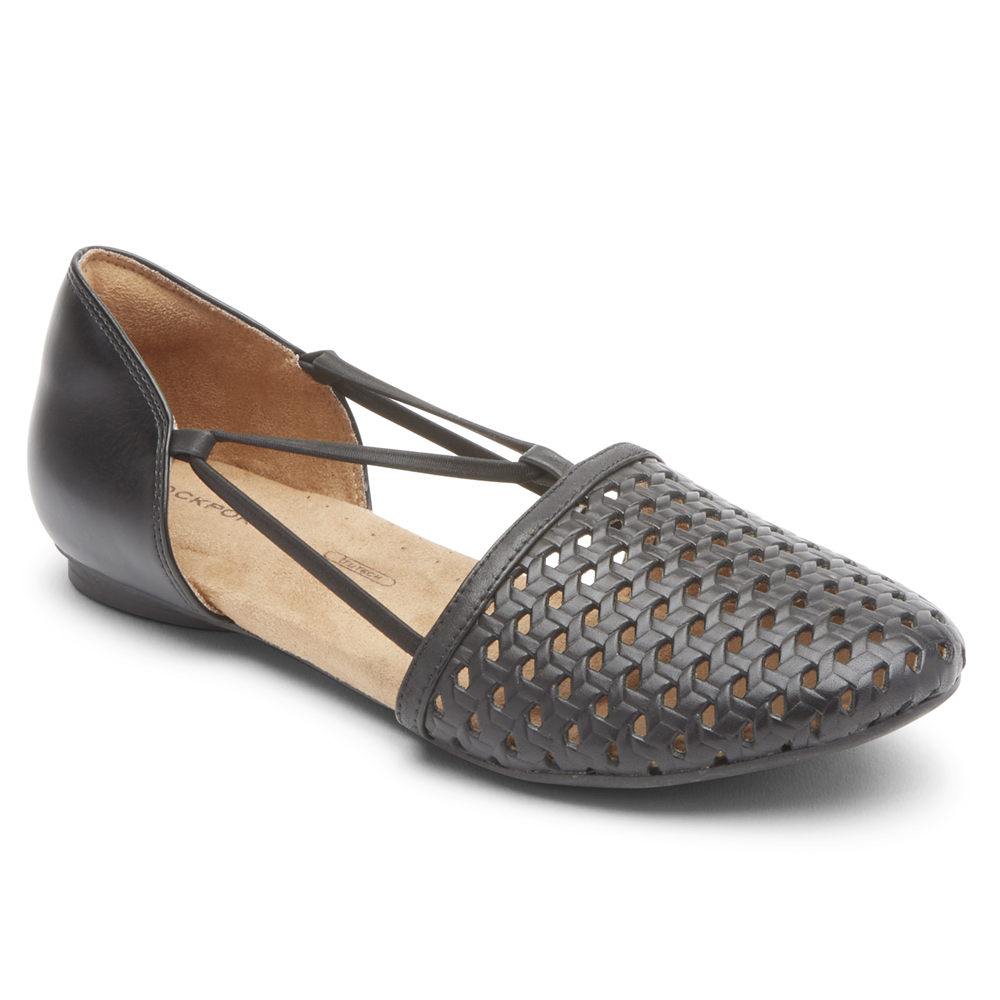 Rockport Womens Reagan Perforated - Flats Black - QWF061935